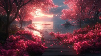 futuristic mediterranean coastal city floating holographic azalea gardens levitating boardwalks bioluminescent sea