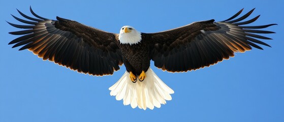 Obraz premium Majestic Bald Eagle in Flight.