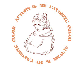 Autumn retro design, fall vector T-Shirt print, Thanksgiving and fall holiday illustration