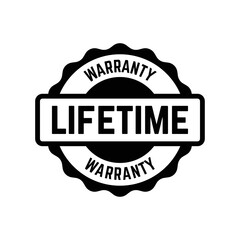 Set of Lifetime Warranty Stamp, Imprint, Seal Template in flat color. Vector Stock Illustration