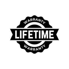 Set of Lifetime Warranty Stamp, Imprint, Seal Template in flat color. Vector Stock Illustration