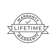 Set of Lifetime Warranty Stamp, Imprint, Seal Template in flat color. Vector Stock Illustration