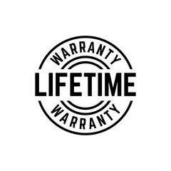 Set of Lifetime Warranty Stamp, Imprint, Seal Template in flat color. Vector Stock Illustration