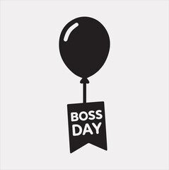 Boss's Day Vector silhouette illustration icon on a white background