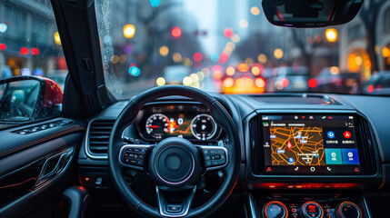 Smart multimedia touchscreen system in modern vehicle interior