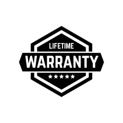 Set of Lifetime Warranty Stamp, Imprint, Seal Template in flat color. Vector Stock Illustration