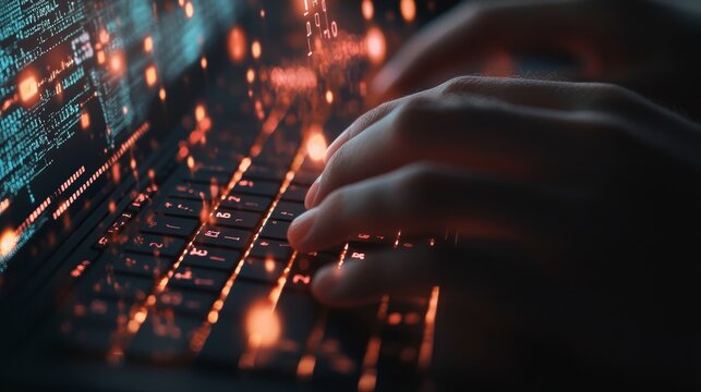 An image of a software engineer working on a laptop with a circuit board.