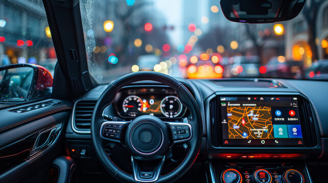 Smart multimedia touchscreen system in modern vehicle interior