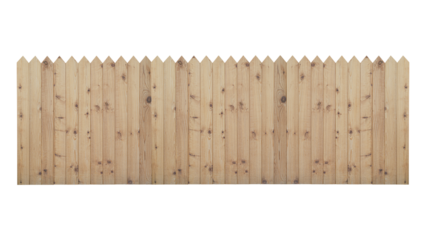 old wooden fence isolated on white background with clipping path.