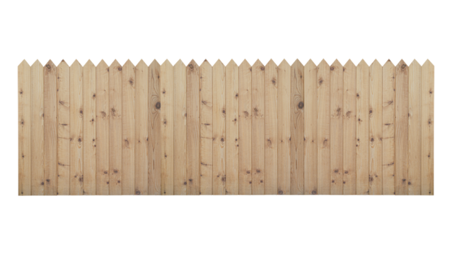 old wooden fence isolated on white background with clipping path.