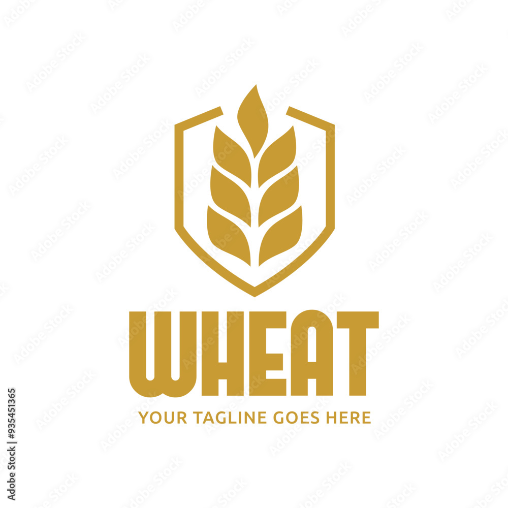 Poster wheat / grain icon vector logo design template