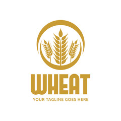 wheat / grain icon vector logo design template