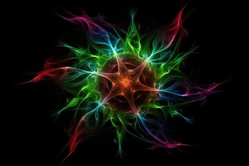 The abstract explosion of color forms a dynamic pattern filled with energy.