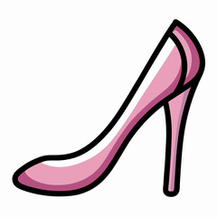 Women Shoe Hand Drawn Doodle Icon on a isolated white background (5)
