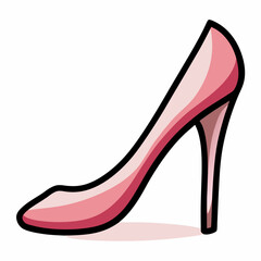 Women Shoe Hand Drawn Doodle Icon on a isolated white background (7)
