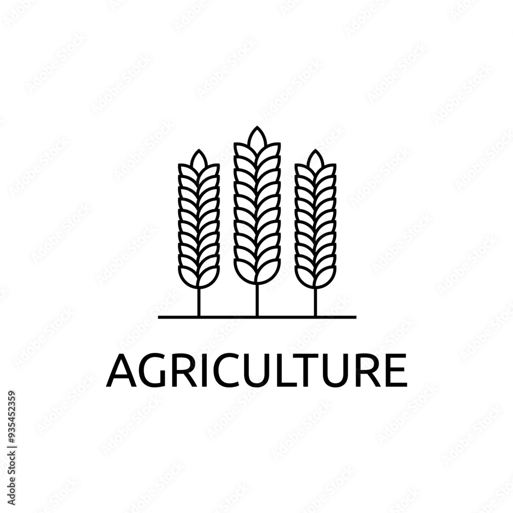 Sticker wheat / grain icon vector logo design template