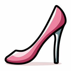 Women Shoe Hand Drawn Doodle Icon on a isolated white background (9)