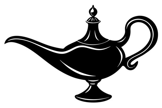 recommend clip art: 
                    Aladdin lamp silhouette vector, aladdin lamp sign icon. Vector illustration 
                    