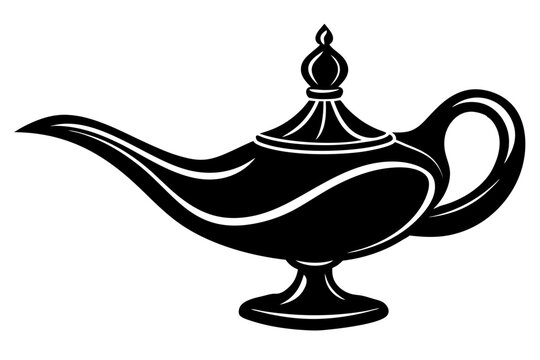 recommend clip art: 
                    Aladdin lamp silhouette vector, aladdin lamp sign icon. Vector illustration 
                    