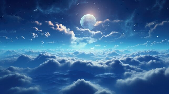 Beautiful moon in the sky.