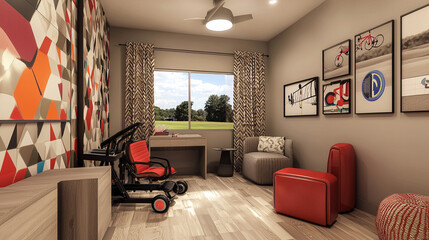 Chic Special Needs Room with Modern Accents