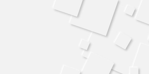 Abstract white rectangle shape geometric line background. abstract seamless modern white and gray color technology concept geometric rectangle vector background neomorphism style poster, banner design