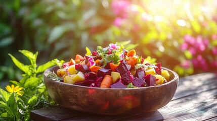 A colorful summer beet salad blends Slavic and Scandinavian flavors, perfect for healthy dining!