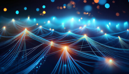 Obraz premium Close-Up of Digital Networks and Connectivity, Representing the Internet and Online Communication