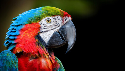 Obraz premium Close-Up of a Colorful Parrot, Showcasing Its Vibrant Feathers and Exotic Appeal