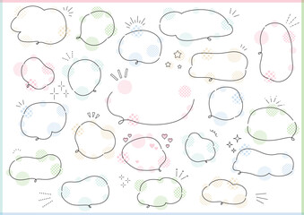 Fototapeta premium 手書き 手描き シンプルな吹き出しセット（ドットスタイル）