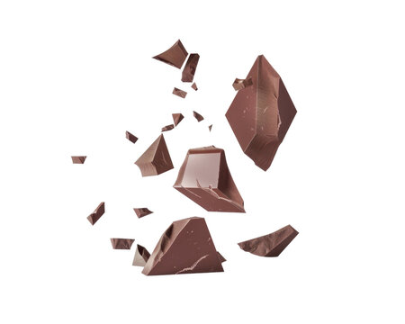 Gambar cokelat yang pecah menjadi beberapa potongan.