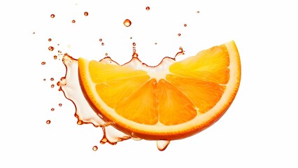 slice of orange in water