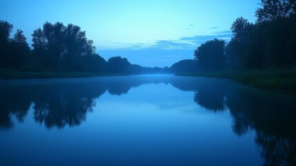 Serene Blue Hour at the