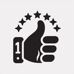 Counter 1 like Vector silhouette illustration icon on a white background