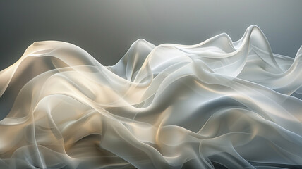 Obraz premium A mesmerizing abstract composition featuring flowing, translucent fabric in soft, ethereal hues. The interplay of light and shadow creates