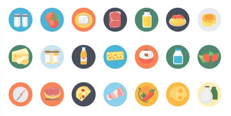 Traditionally, fruits, vegetables, meats, and fish are arranged in circles in a flat style.