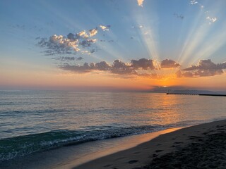 sunset over the sea