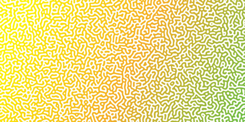 Abstract Reaction-diffusion Turing pattern natural texture in coral yellow gradient colour scheme. Linear design with biological shapes. Organic lines in memphis. abstract turing organic wallpaper.	