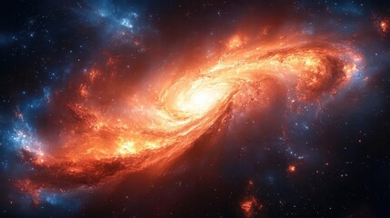 Fototapeta premium aweinspiring cosmic landscape with swirling nebulas and distant galaxies rich jewel tones and ethereal starlight create a mesmerizing vista of the infinite universe