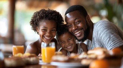 Happy African American Family