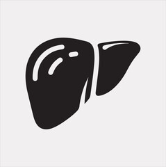Liver icon Vector silhouette illustration icon on a white background