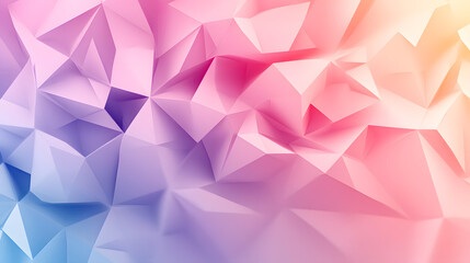 Naklejka premium Abstract Geometric Design, Vibrant 3D Polygonal Shapes, Colorful Gradient Background, Modern Art, Pastel Pink and Blue Minimalist Pattern