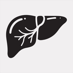 Liver icon Vector silhouette illustration icon on a white background