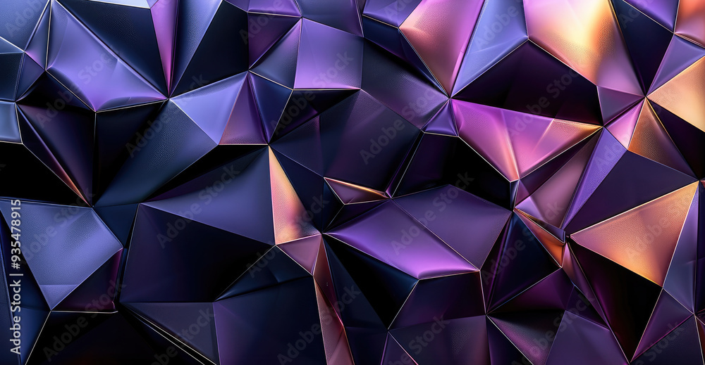 Aufkleber abstract modern background in black and deep purple. shape in a geometric manner. 3d effect. angles,