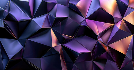 Fototapeta premium Abstract modern background in black and deep purple. Shape in a geometric manner. 3d effect. Angles, triangles, lines. Generative AI.