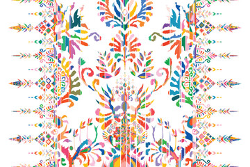 Hand draw Ethnic abstract geometric flower pattern design.geometric ethnic oriental seamless pattern traditional.great for textiles, banners, wallpapers, wrapping vector design.