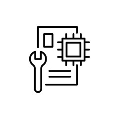 Radio repair outline icons, minimalist vector illustration ,simple transparent graphic element .Isolated on white background