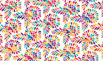 Hand draw Ethnic abstract geometric flower pattern design.geometric ethnic oriental seamless pattern traditional.great for textiles, banners, wallpapers, wrapping vector design.
