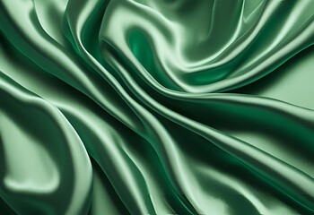 Fototapeta premium Green satin backgound