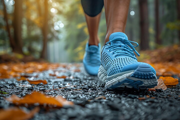 Motivated athlete person runner wear professional shoes determination winner champion, Generative AI